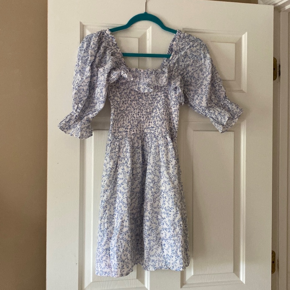 Cute blue summer dress petal and pup